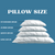 Four Down Etc. Diamond Support Feather & Down Pillows (Medium-Firm) are stacked by size on a blue background, offering supportive sleep. "PILLOW SIZE" appears above the stack.
