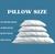 Four Best Western® Everest Pillows by Keeco in white, hypoallergenic polyester are stacked by size—Standard to King—on a blue background. "Pillow Size" above highlights these medium-soft support pillows.